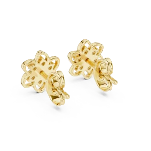 Ethereal Floral Round Brilliant Cluster Stud Earrings - Image 4