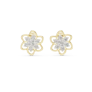 Ethereal Floral Round Brilliant Cluster Stud Earrings - Image 2