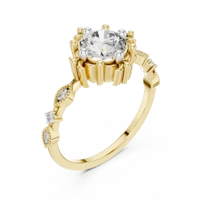 Ethereal Round Brilliant Silhouette Solitaire Ring