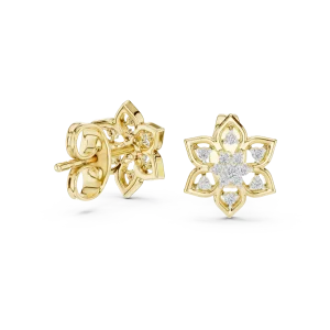 Luminary Hexagon Cluster Diamond Stud Earrings - Image 3