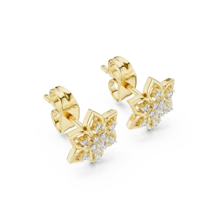 Luminary Hexagon Cluster Diamond Stud Earrings