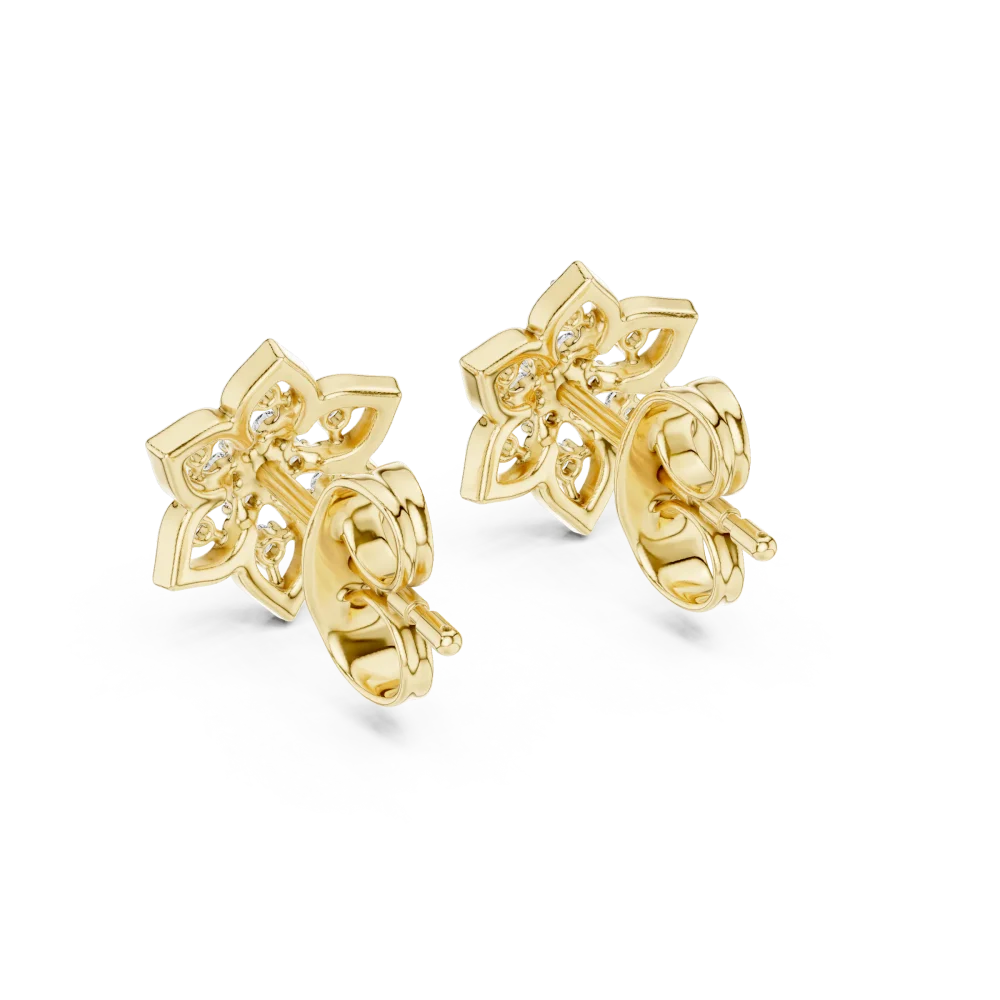 Luminary Hexagon Cluster Diamond Stud Earrings - Image 4