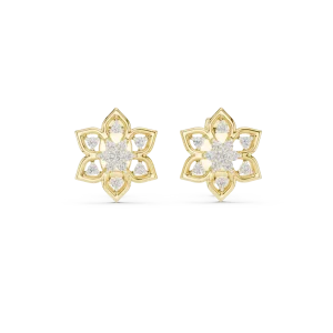 Luminary Hexagon Cluster Diamond Stud Earrings - Image 2