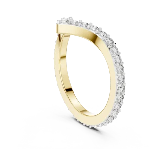 Chevron Pavé-Set Round Brilliant Modern Classic Band - Image 3