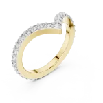 Chevron Pavé-Set Round Brilliant Modern Classic Band