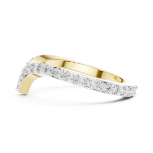 Chevron Pavé-Set Round Brilliant Modern Classic Band - Image 4