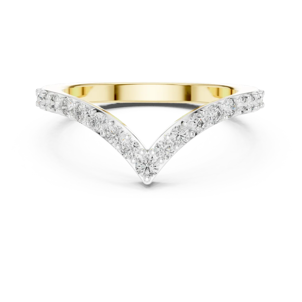 Chevron Pavé-Set Round Brilliant Modern Classic Band - Image 2