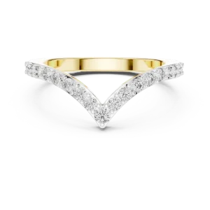 Chevron Pavé-Set Round Brilliant Modern Classic Band - Image 2