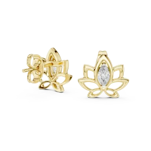 Ethereal Marquise Silhouette Solitaire Stud Earrings - Image 3