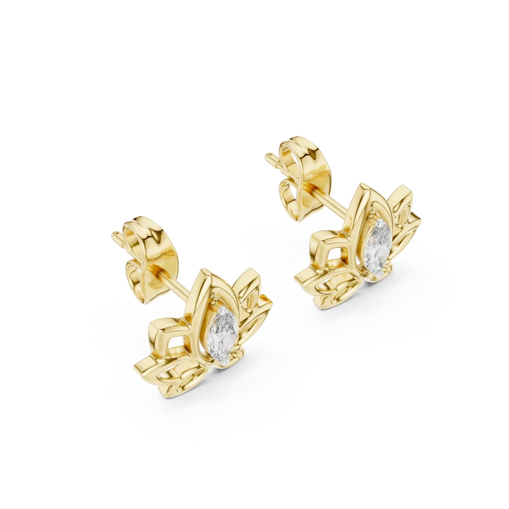 Adorn your ears with the radiant fire of our marquise solitaire stud earrings. Expertly crafted for timeless luxury, shop this sustainable staple.