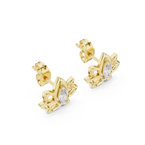 Ethereal Marquise Silhouette Solitaire Stud Earrings