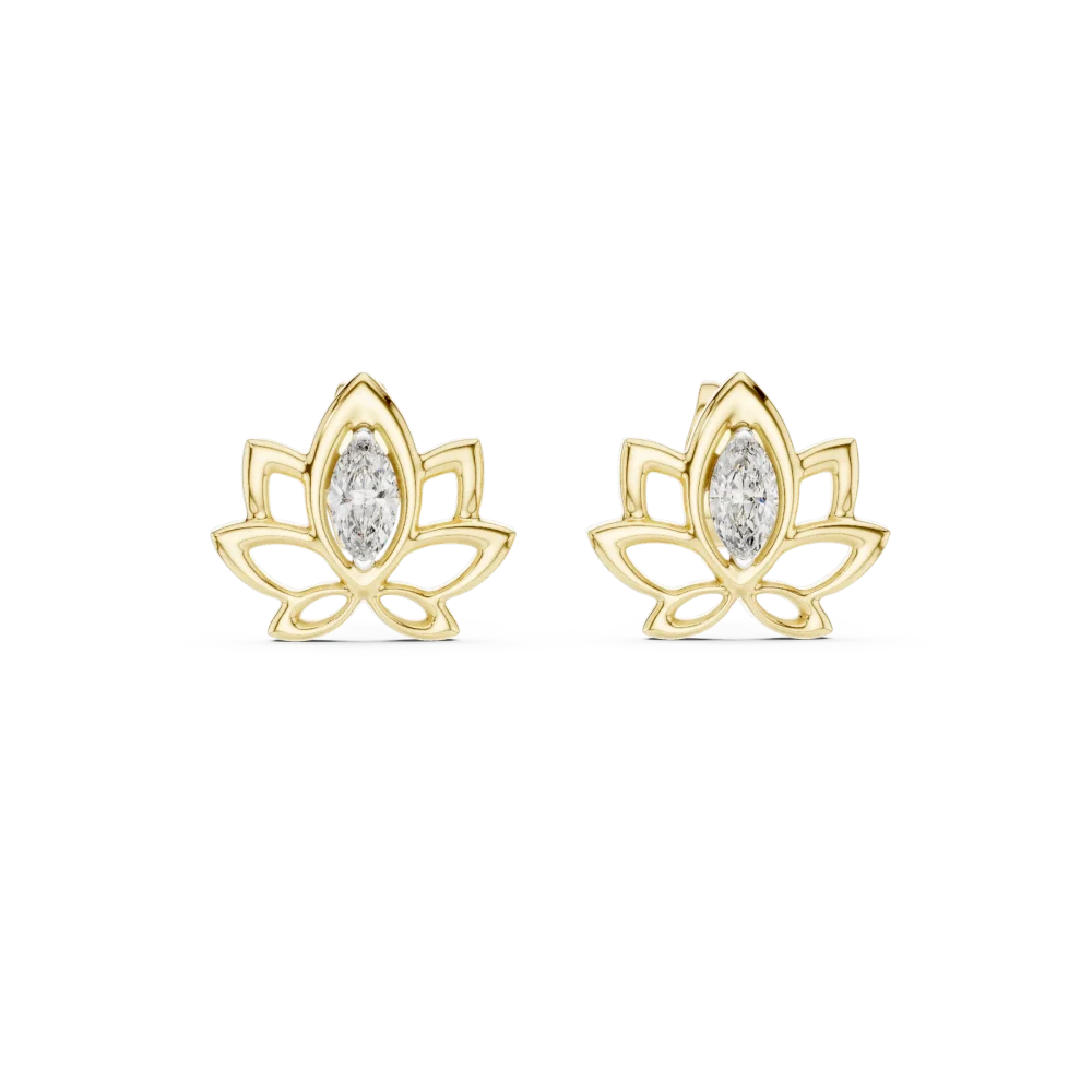 Ethereal Marquise Silhouette Solitaire Stud Earrings - Image 2