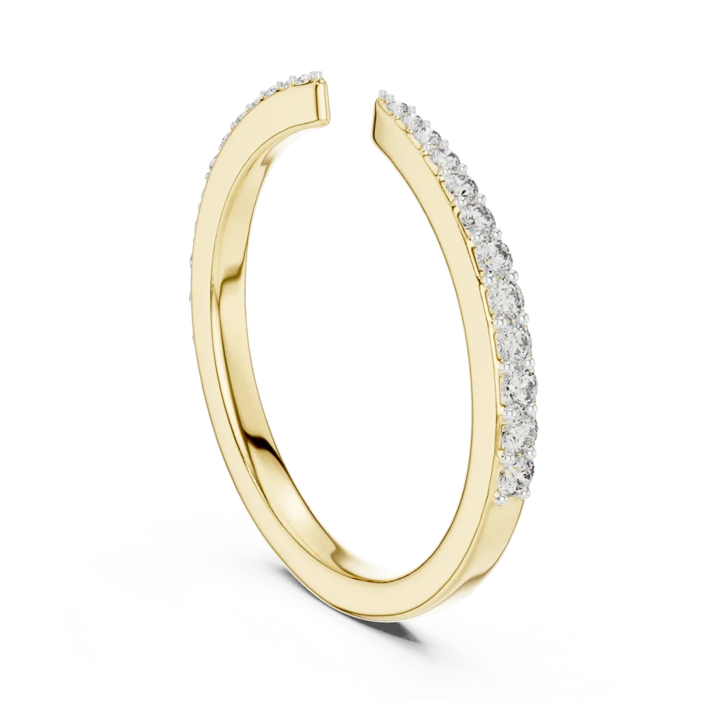 Linear Pavé-Set Round Brilliant Open Silhouette Band - Image 3
