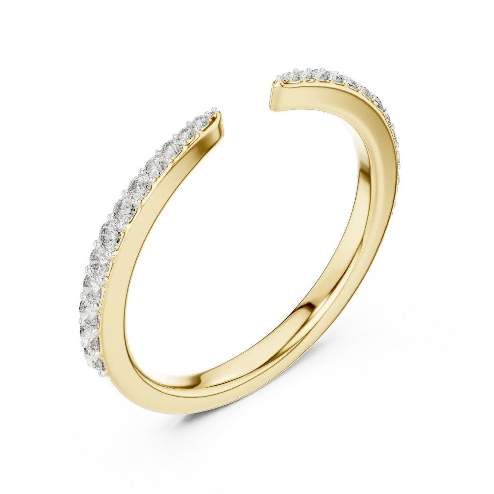 Embrace modern elegance with this pavé-set lab-grown DIAMEUR diamond band. A sleek, open silhouette designed for radiant light and perfect styling.
