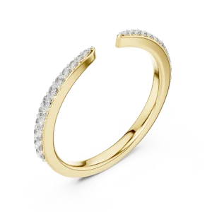 Linear Pavé-Set Round Brilliant Open Silhouette Band