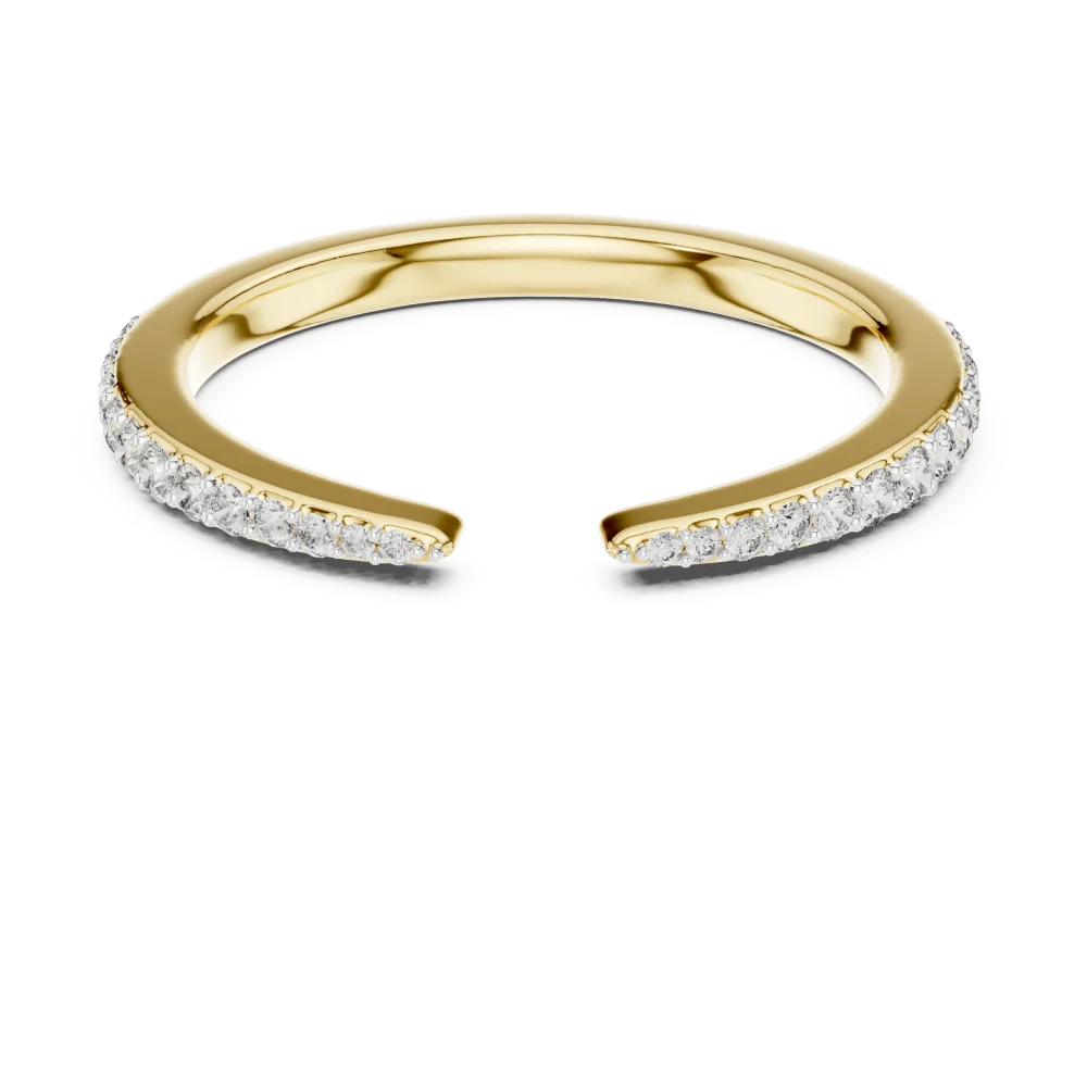 Linear Pavé-Set Round Brilliant Open Silhouette Band - Image 2