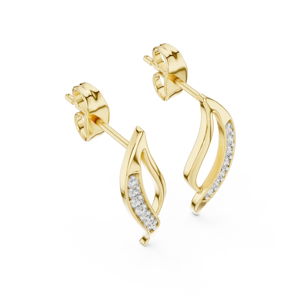 Discover the radiant brilliance of our Fluid Silhouette stud earrings, featuring pavé-set lab-grown DIAMEUR diamonds. Elevate your style today.