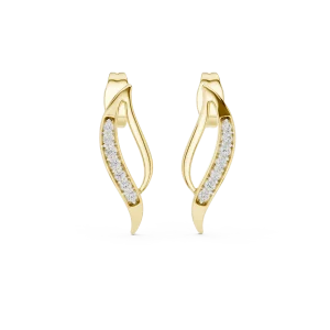Fluid Silhouette Round Pavé-Set Contemporary Stud Earrings - Image 2