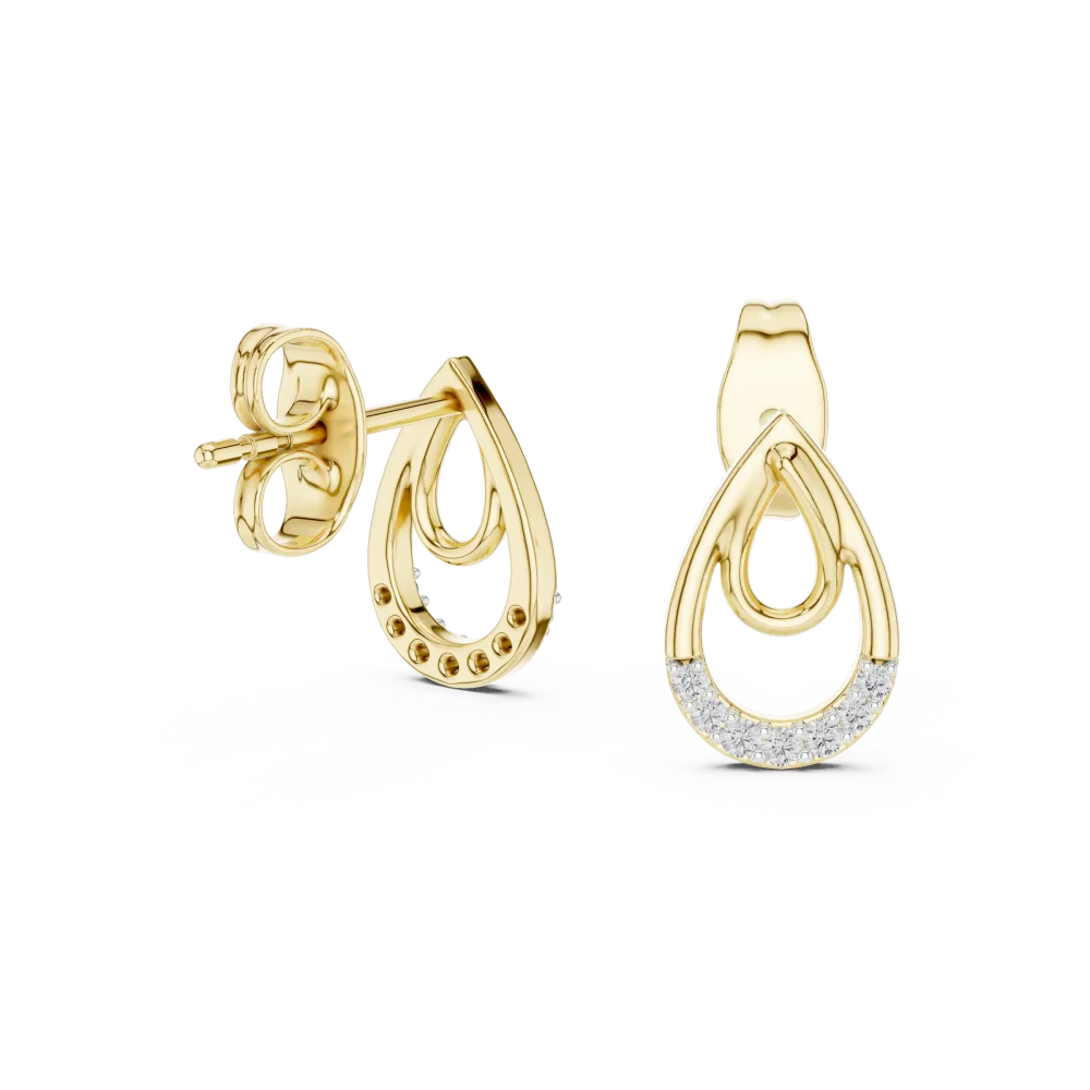 Luminary Round Pavé-Set Silhouette Stud Earrings - Image 3