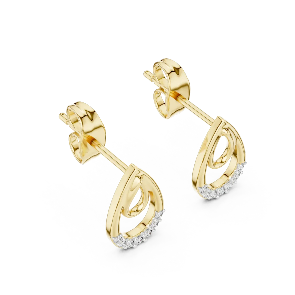 Discover the radiant allure of our teardrop stud earrings, featuring brilliant-cut DIAMEUR diamonds. Elevate your style—shop these luxury studs today.