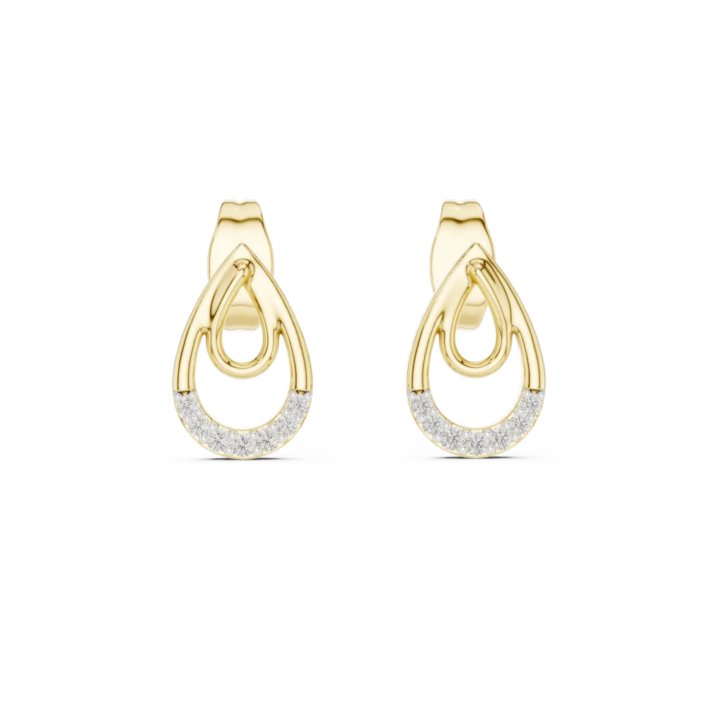 Luminary Round Pavé-Set Silhouette Stud Earrings - Image 2