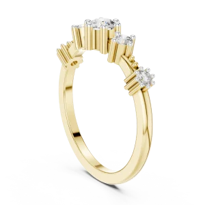 Symmetry Radiant Round Brilliant Five-Stone Linear Ring - Image 3