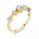 Symmetry Radiant Round Brilliant Five-Stone Linear Ring