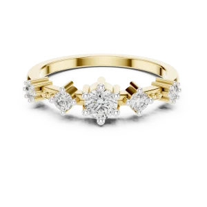 Symmetry Radiant Round Brilliant Five-Stone Linear Ring - Image 2