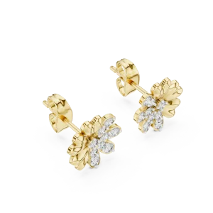 Petite Blossom Pavé Round Brilliant Cluster Stud Earrings