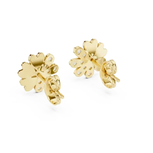 Petite Blossom Pavé Round Brilliant Cluster Stud Earrings - Image 4