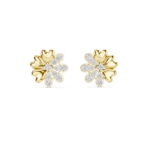 Petite Blossom Pavé Round Brilliant Cluster Stud Earrings - Image 2