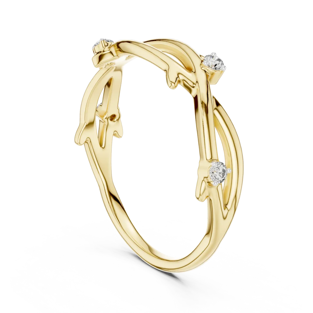 Ethereal Vine Round Diamond Intertwined Nature-Inspired Band - Image 3