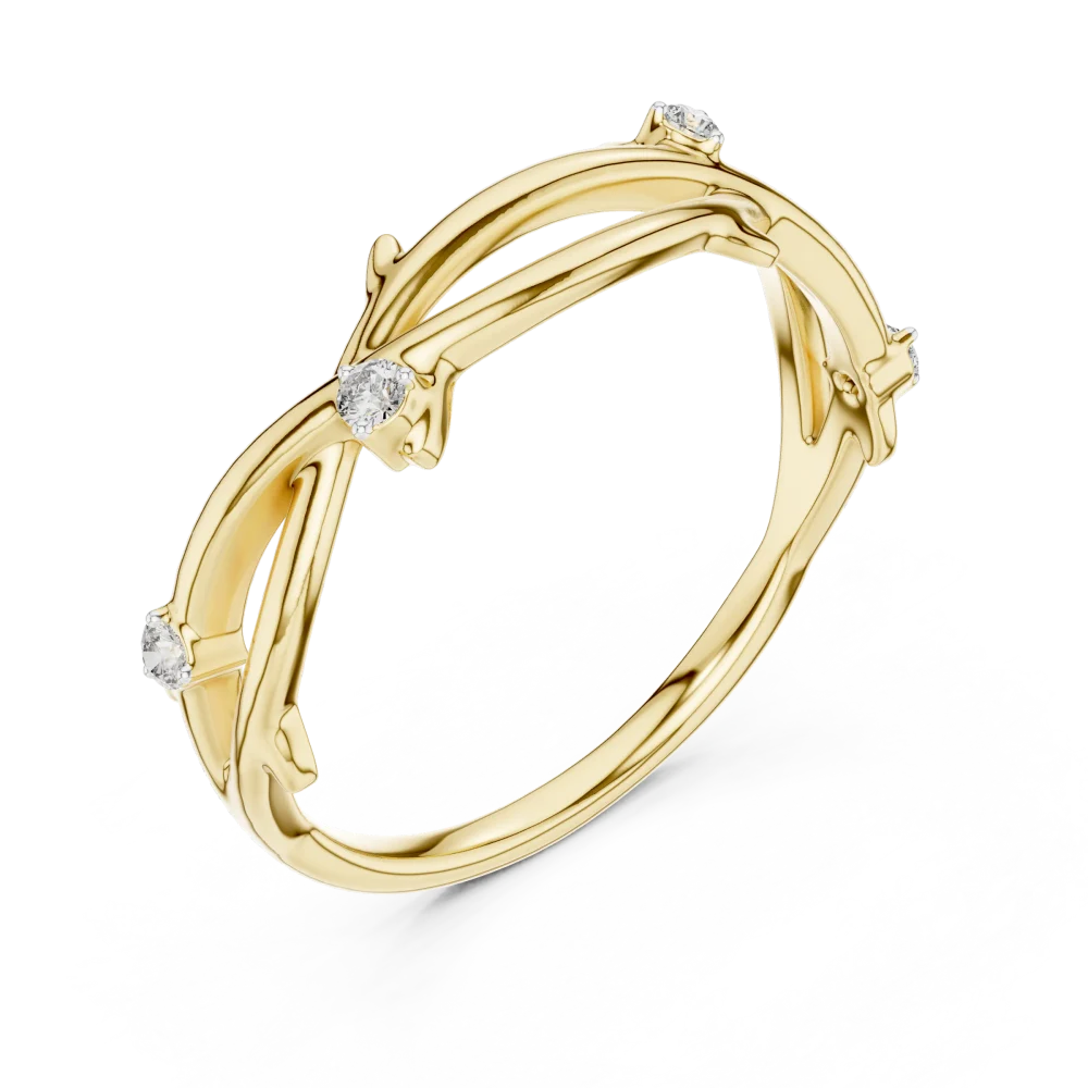 Discover the organic beauty of our intertwined vine band. Featuring brilliant DIAMEUR lab-grown diamonds, this piece redefines modern luxury. Shop now!
