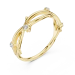 Ethereal Vine Round Diamond Intertwined Nature-Inspired Band