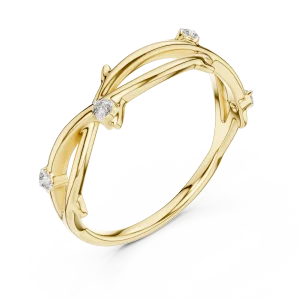 Ethereal Vine Round Diamond Intertwined Nature-Inspired Band