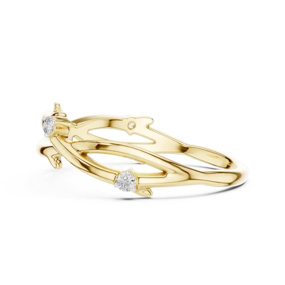 Ethereal Vine Round Diamond Intertwined Nature-Inspired Band - Image 4