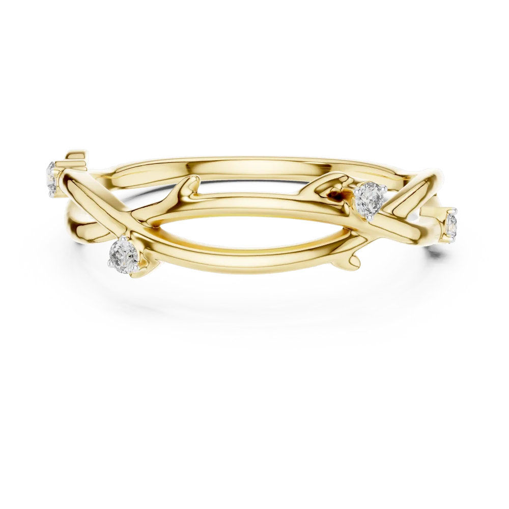 Ethereal Vine Round Diamond Intertwined Nature-Inspired Band - Image 2