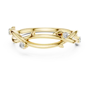Ethereal Vine Round Diamond Intertwined Nature-Inspired Band - Image 2