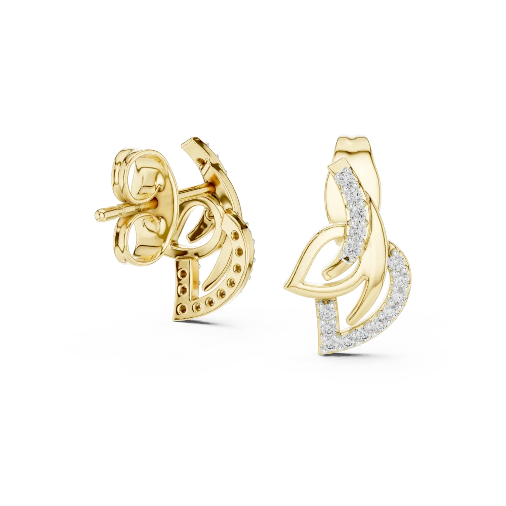 Symmetry Pavé-Set Radiant Architectural Stud Earrings - Image 3