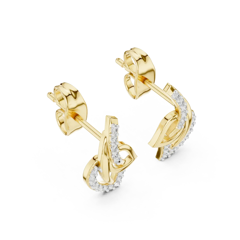 Adorn yourself with these architectural DIAMEUR lab-grown diamond stud earrings, designed for brilliance and timeless style. Elevate your look today.