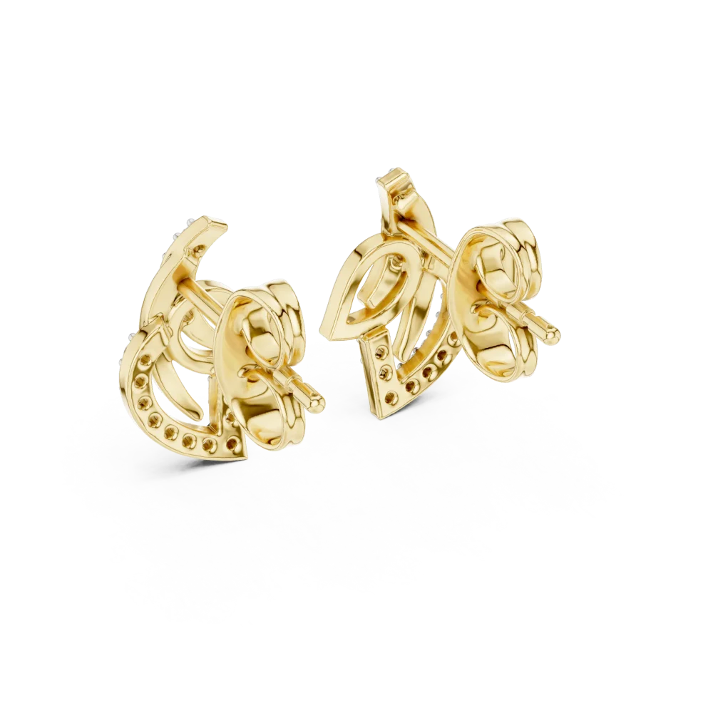 Symmetry Pavé-Set Radiant Architectural Stud Earrings - Image 4