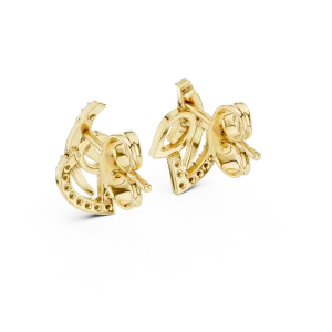 Symmetry Pavé-Set Radiant Architectural Stud Earrings - Image 4