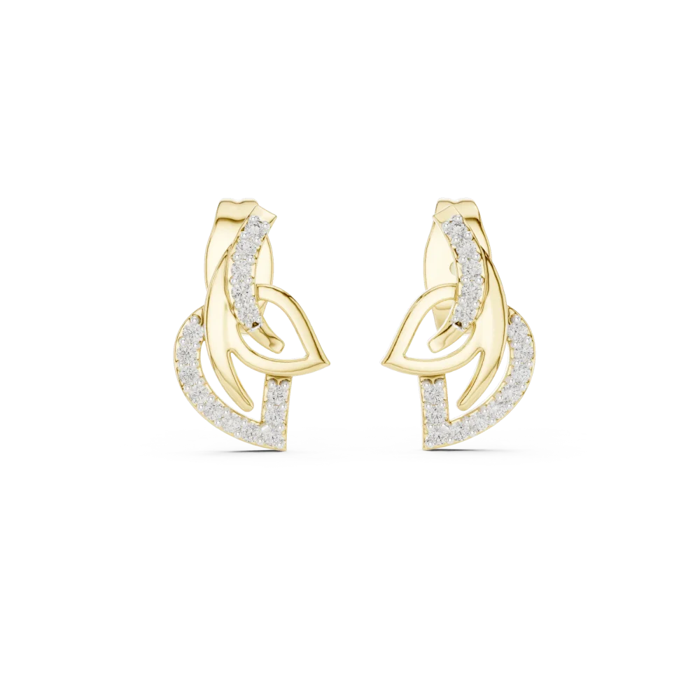 Symmetry Pavé-Set Radiant Architectural Stud Earrings - Image 2