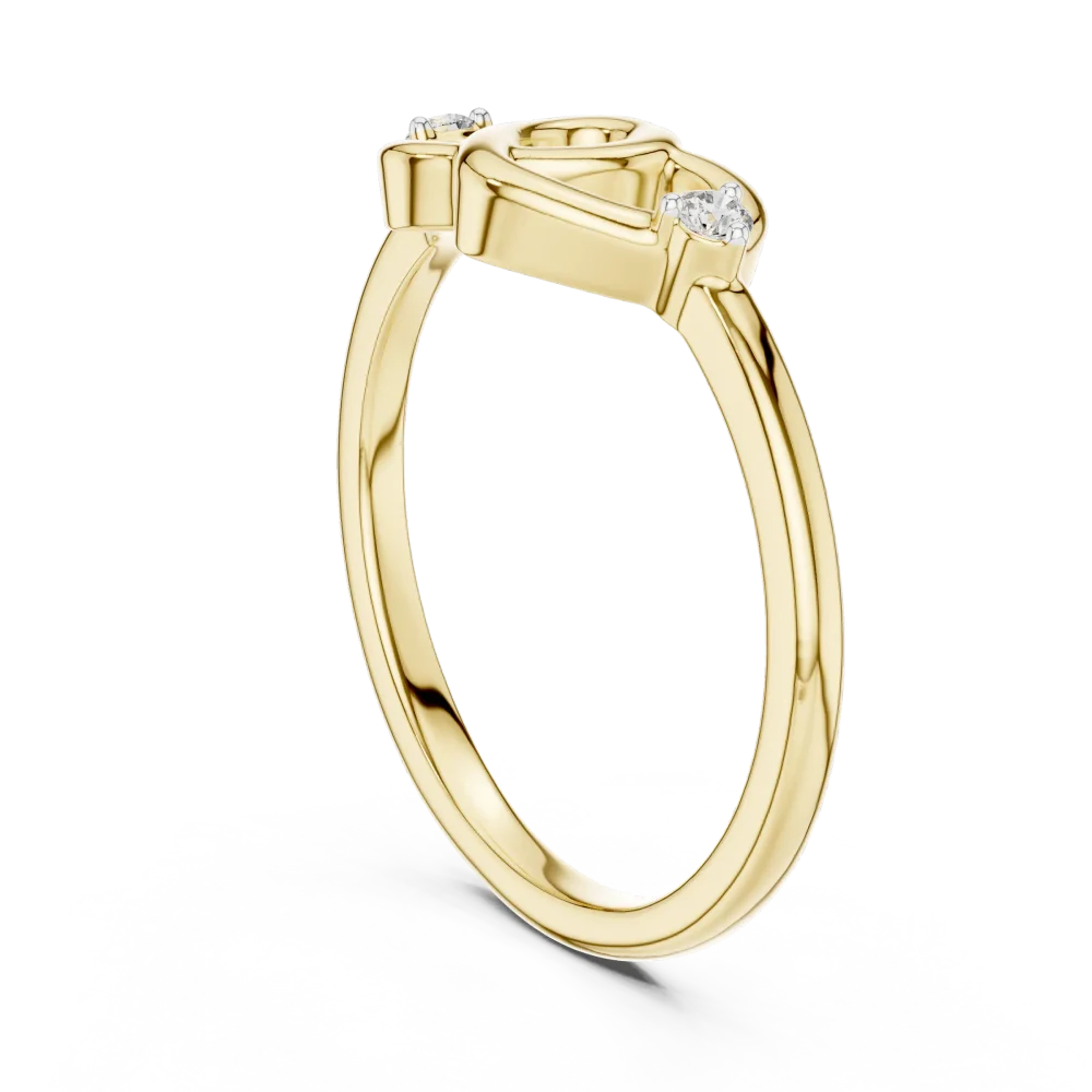 Infinite Silhouette Round Brilliant Interlocking Heart Ring - Image 3