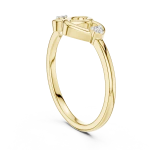 Infinite Silhouette Round Brilliant Interlocking Heart Ring - Image 3