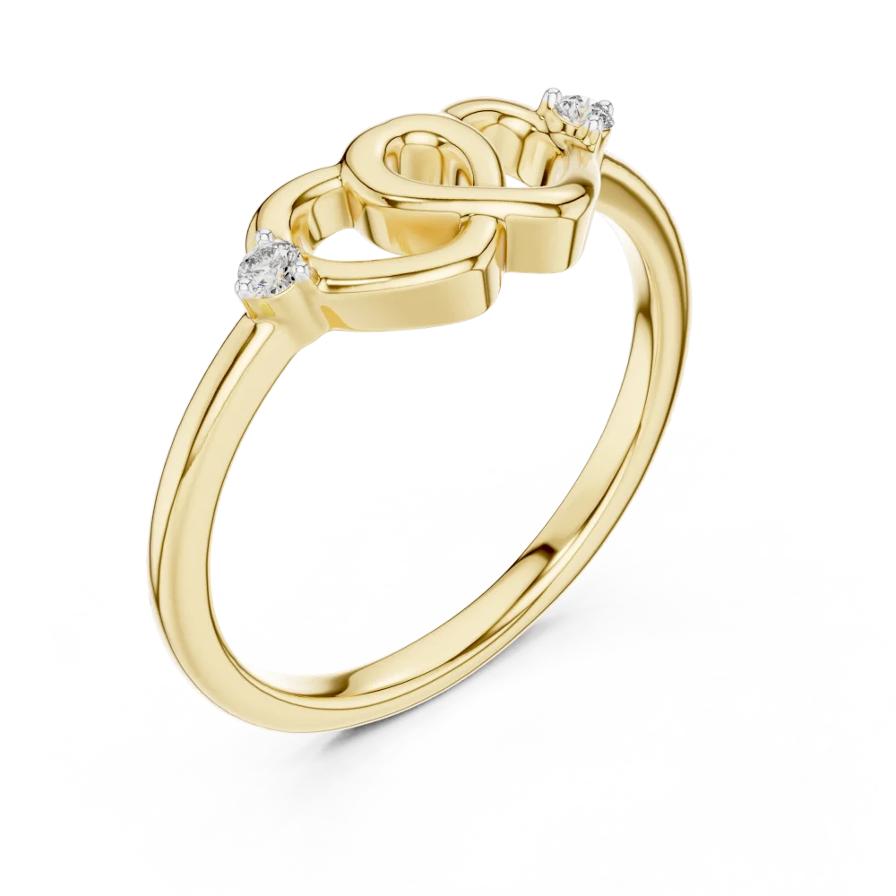 Discover the elegance of our interlocking heart ring, featuring radiant lab-grown DIAMEUR diamonds. A timeless, sustainable luxury essential.