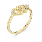 Infinite Silhouette Round Brilliant Interlocking Heart Ring
