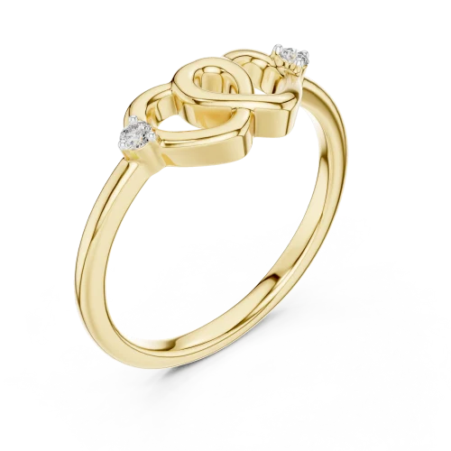 Infinite Silhouette Round Brilliant Interlocking Heart Ring
