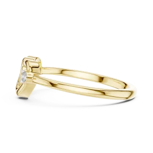 Infinite Silhouette Round Brilliant Interlocking Heart Ring - Image 4