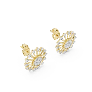 Luminary Round Brilliant Pavé-Set Geometric Stud Earrings